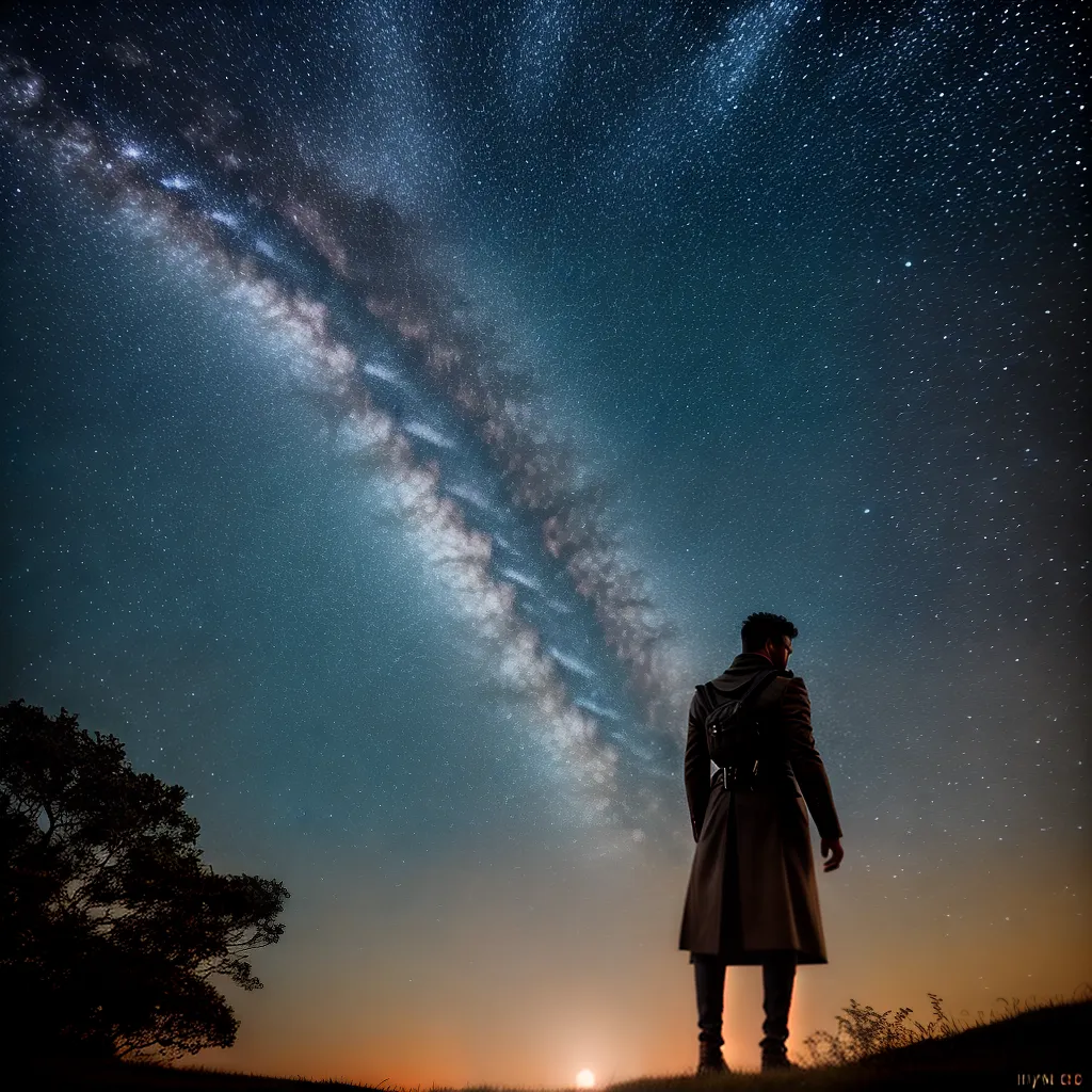 Fotos noite estrelada paisagem sonhos