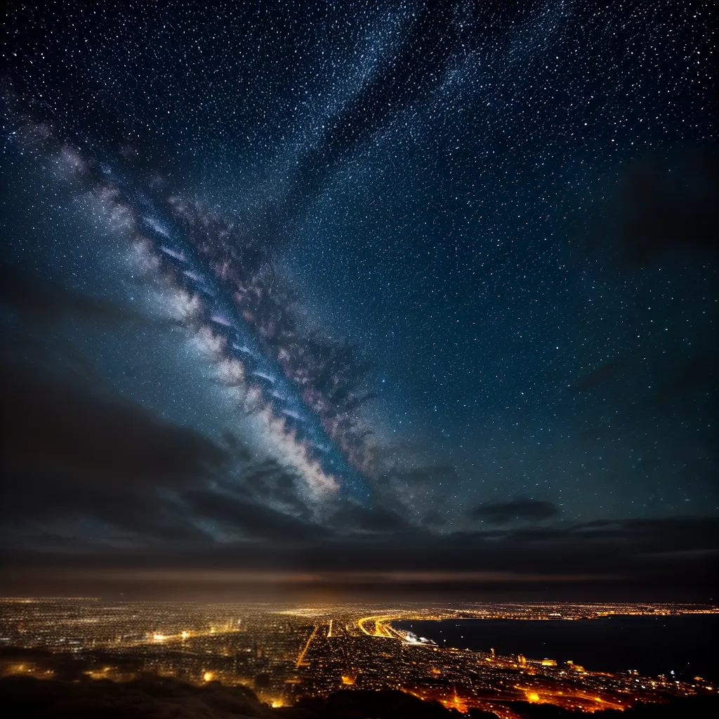 Fotos noite estrelada sonhos brilhantes