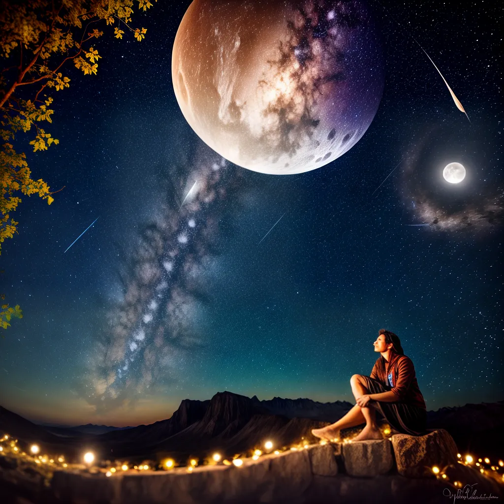 Fotos noite estrelada sonhos coloridos