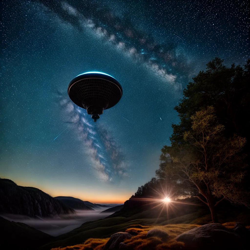 Fotos noite estrelada ufo campo curiosos