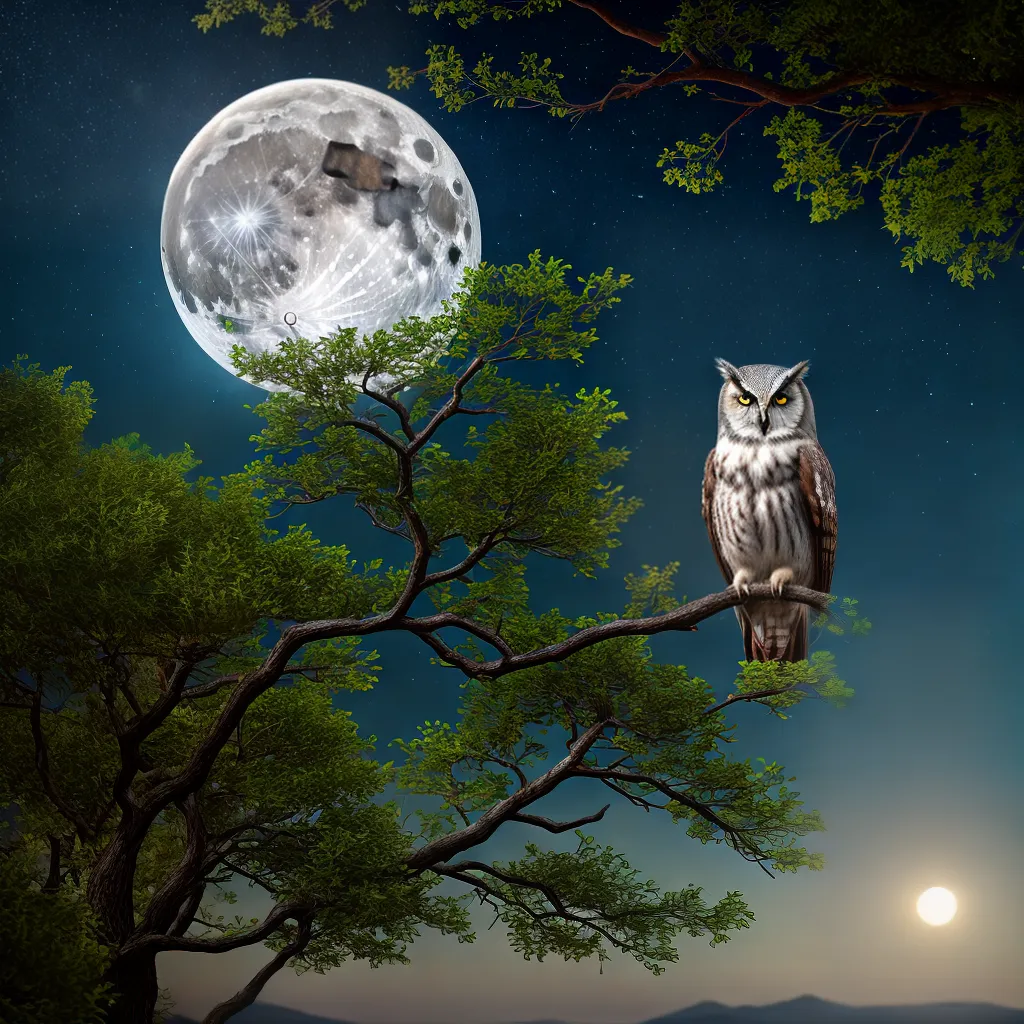 Qual é o Significado dos Sonhos com Animais? 4 Fotos noite estrelas lua coruja floresta
