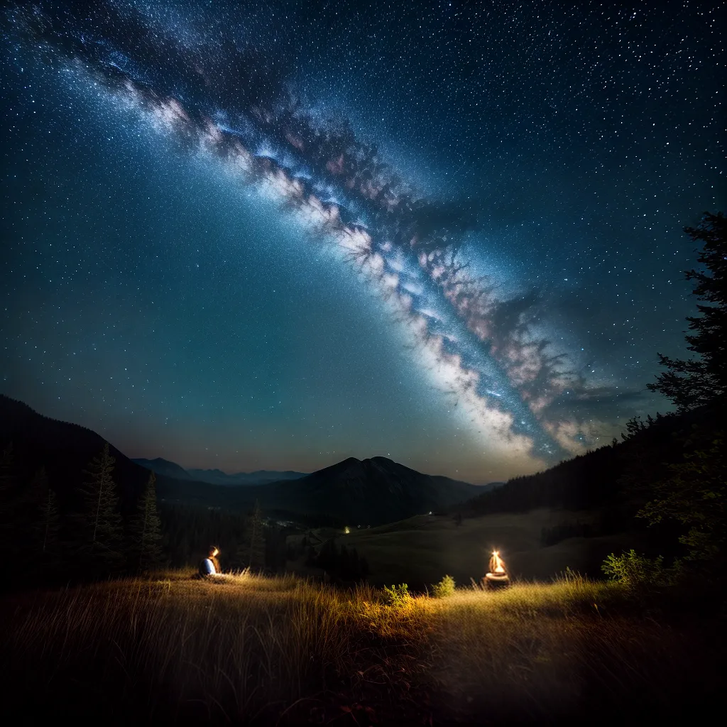 Fotos noite estrelas lua sono misterio