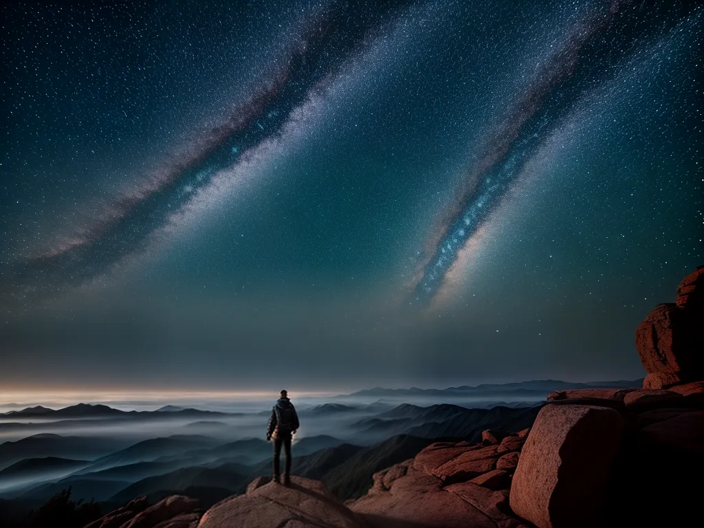 Fotos noite estrelas pessoa montanha sonhos