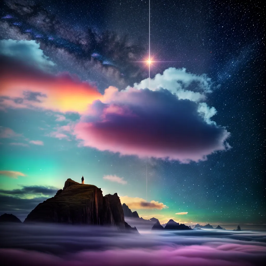 Fotos noite estrelas sonho colorido