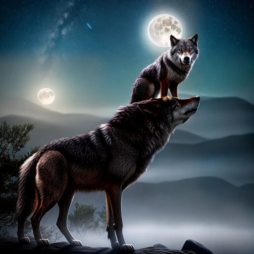 Desvendando os Mistérios dos Sonhos de Uivar: O que Significa? 2 Fotos noite lua cheia lobo uivando