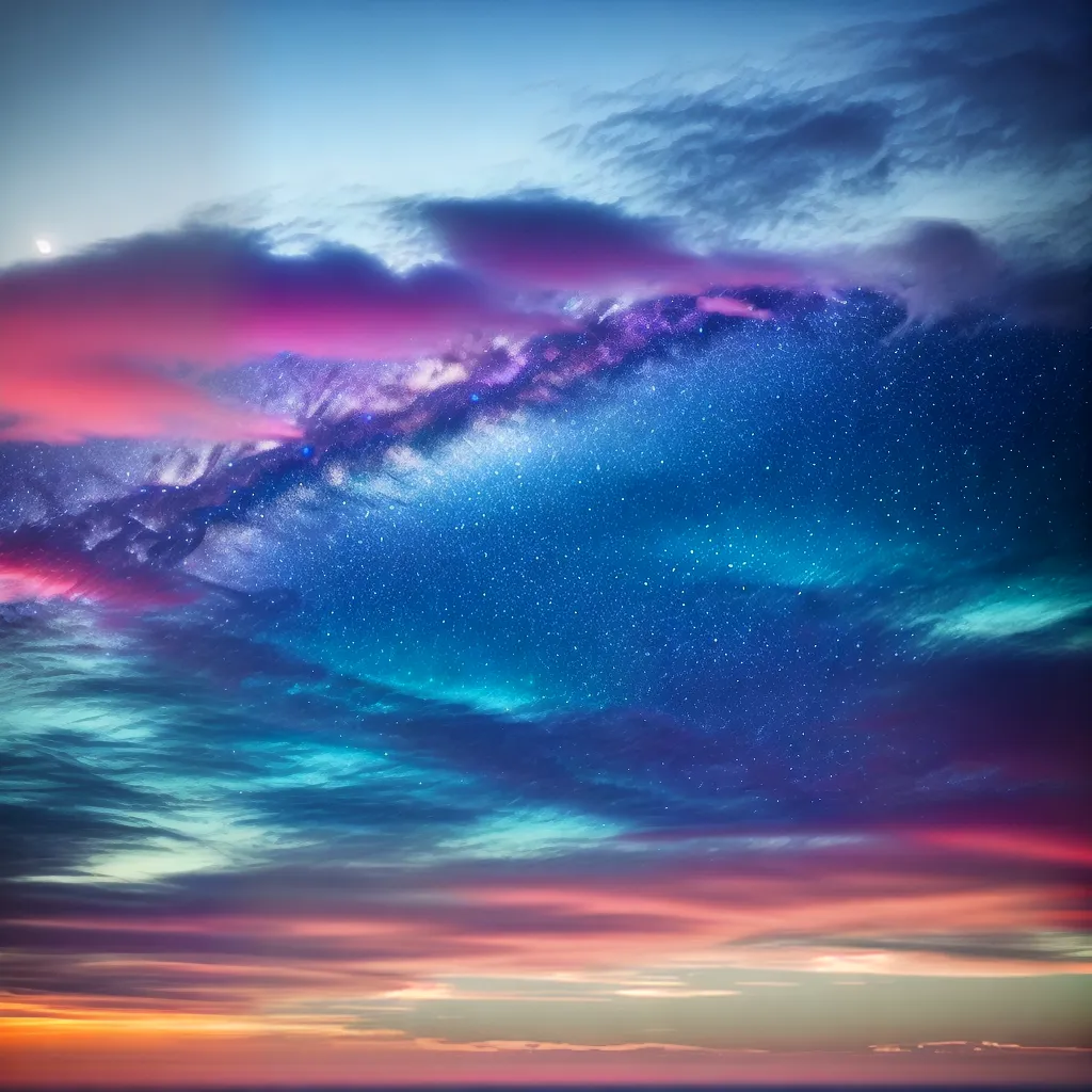 Fotos nuvens coloridas ceu magico festivo