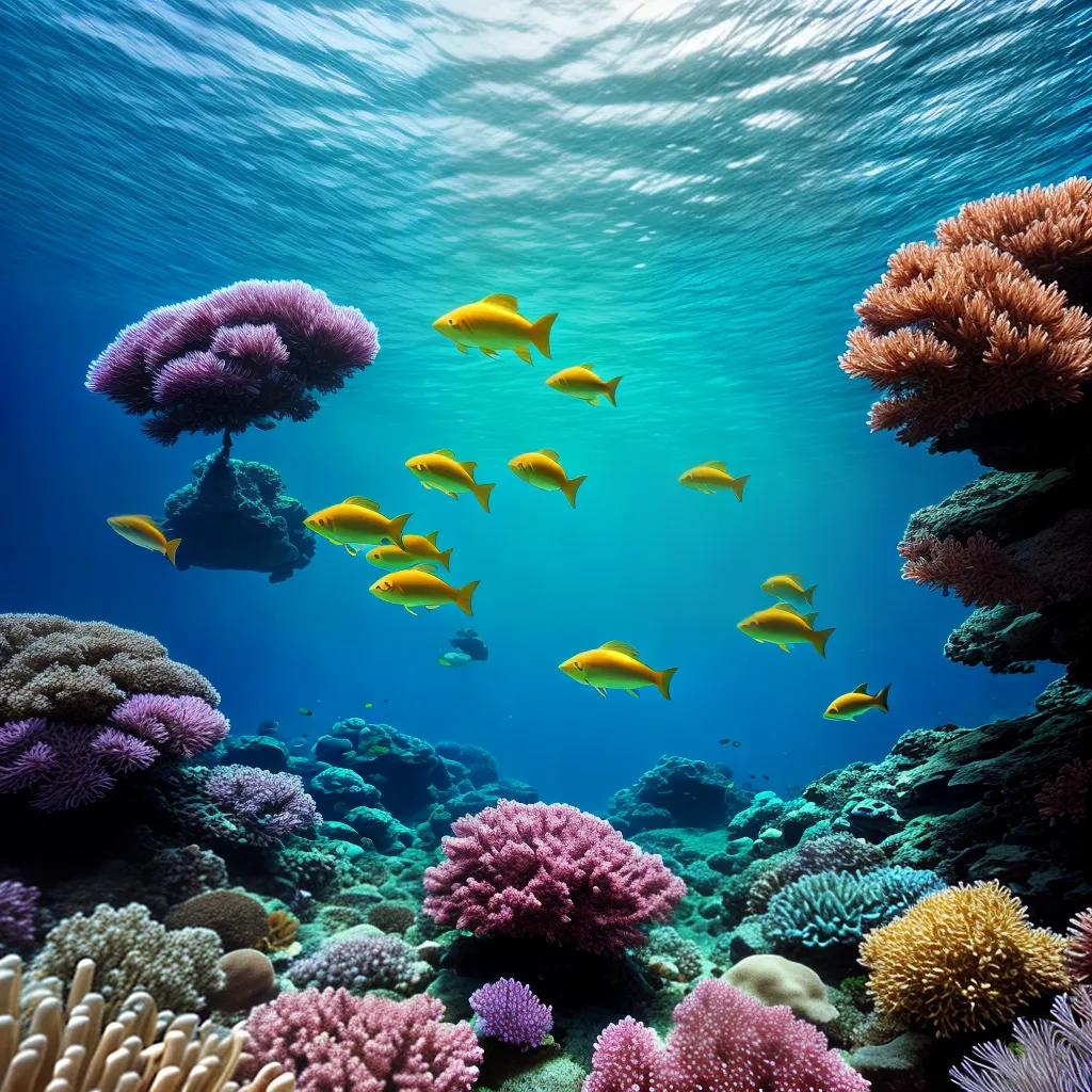Fotos oceano coral peixes coloridos