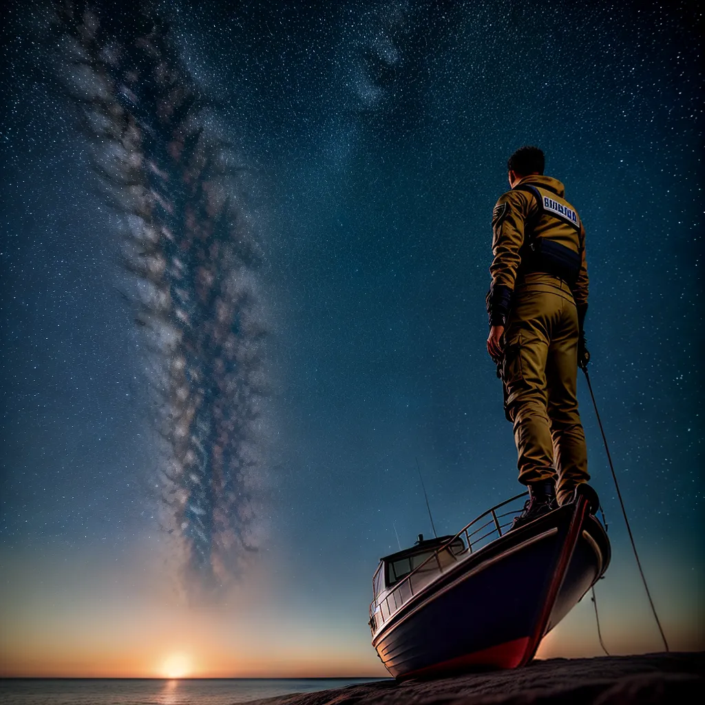 Fotos oceano estrelas lua jornada