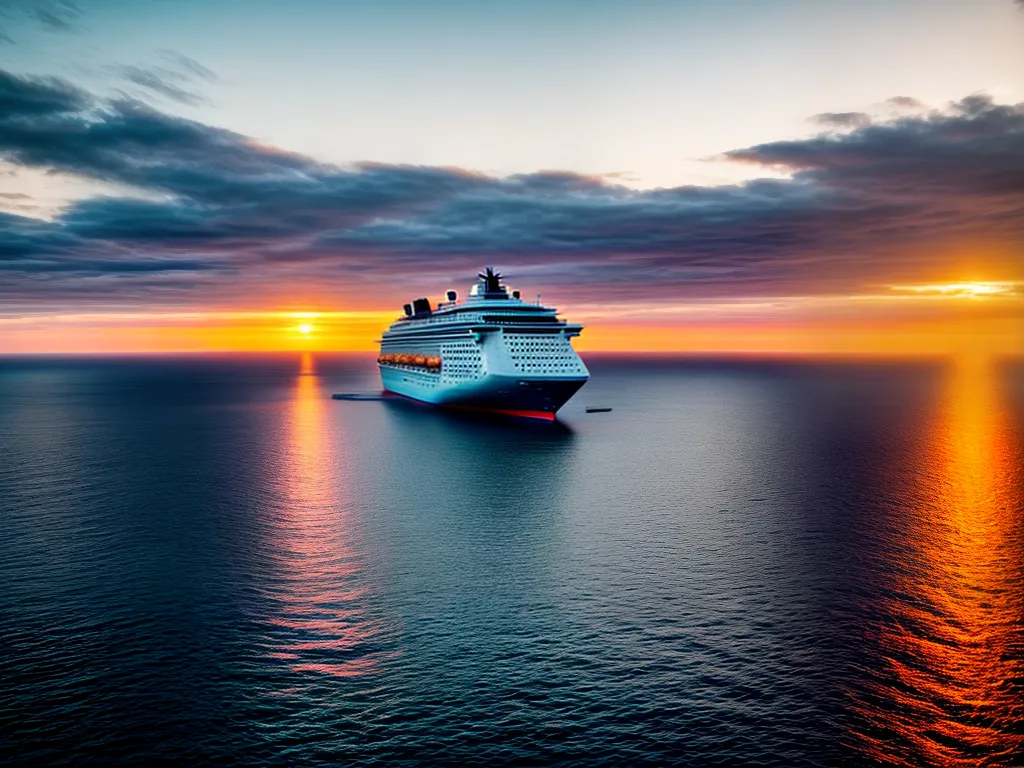 Fotos oceano navio por do sol