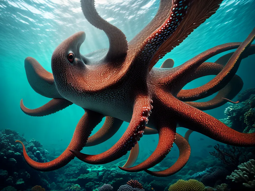 Fotos oceano octopus nadando coral