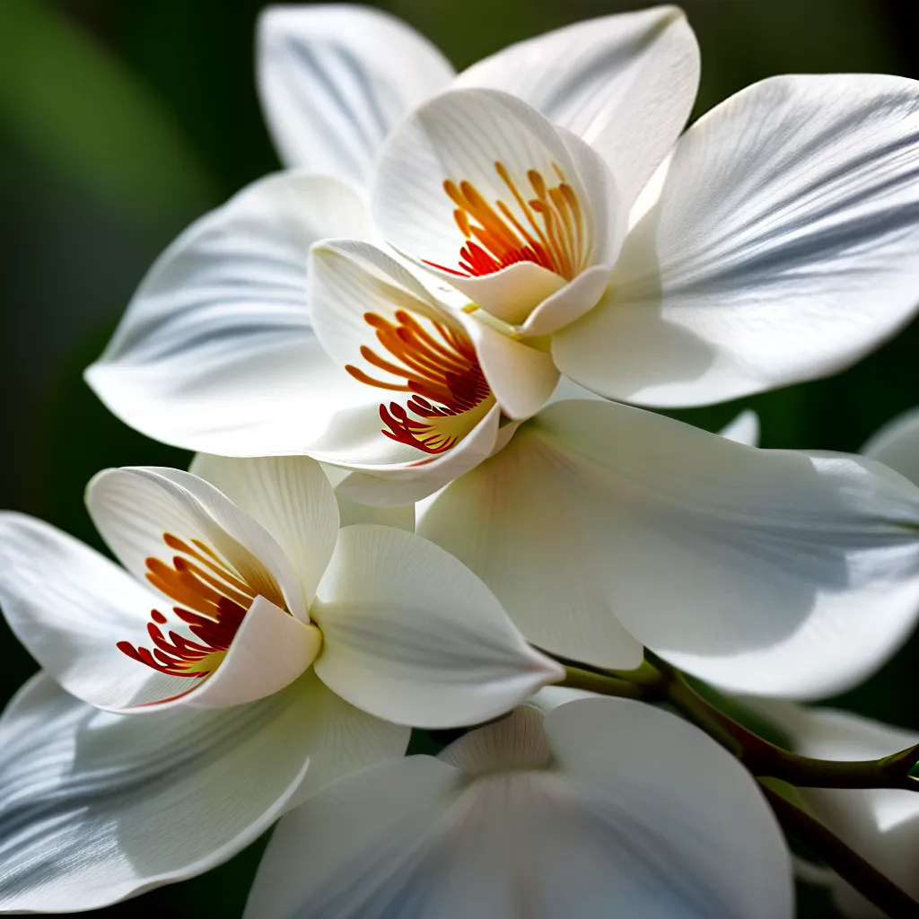 Fotos orquidea branca conchas ostras brilhantes