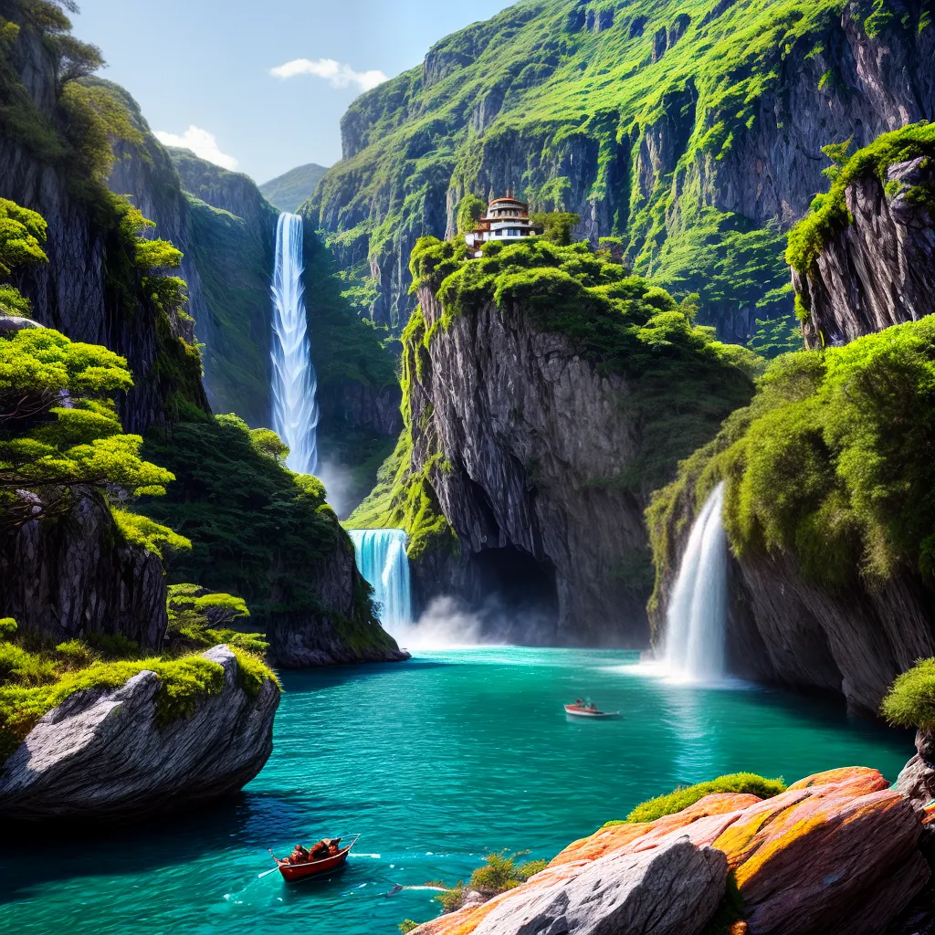 Fotos paisagem fantastica montanhas cristais coloridos