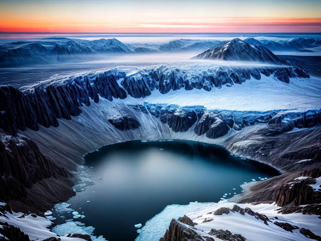 Fotos paisagem gelo glaciares montanhas sol da meia noite