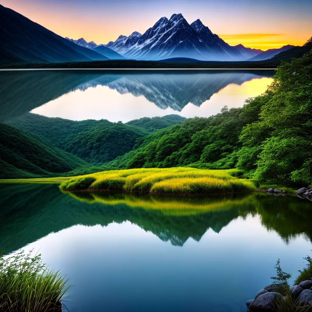Deslizando nos Sonhos: O que Significa Sonhar com Equilíbrio e Enquadramento 3 Fotos paisagem lago montanhas por do sol