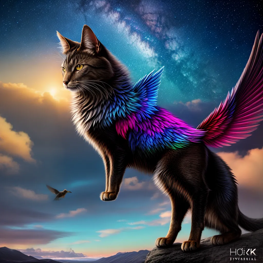Fotos paisagem mistica cao asa gato sensual