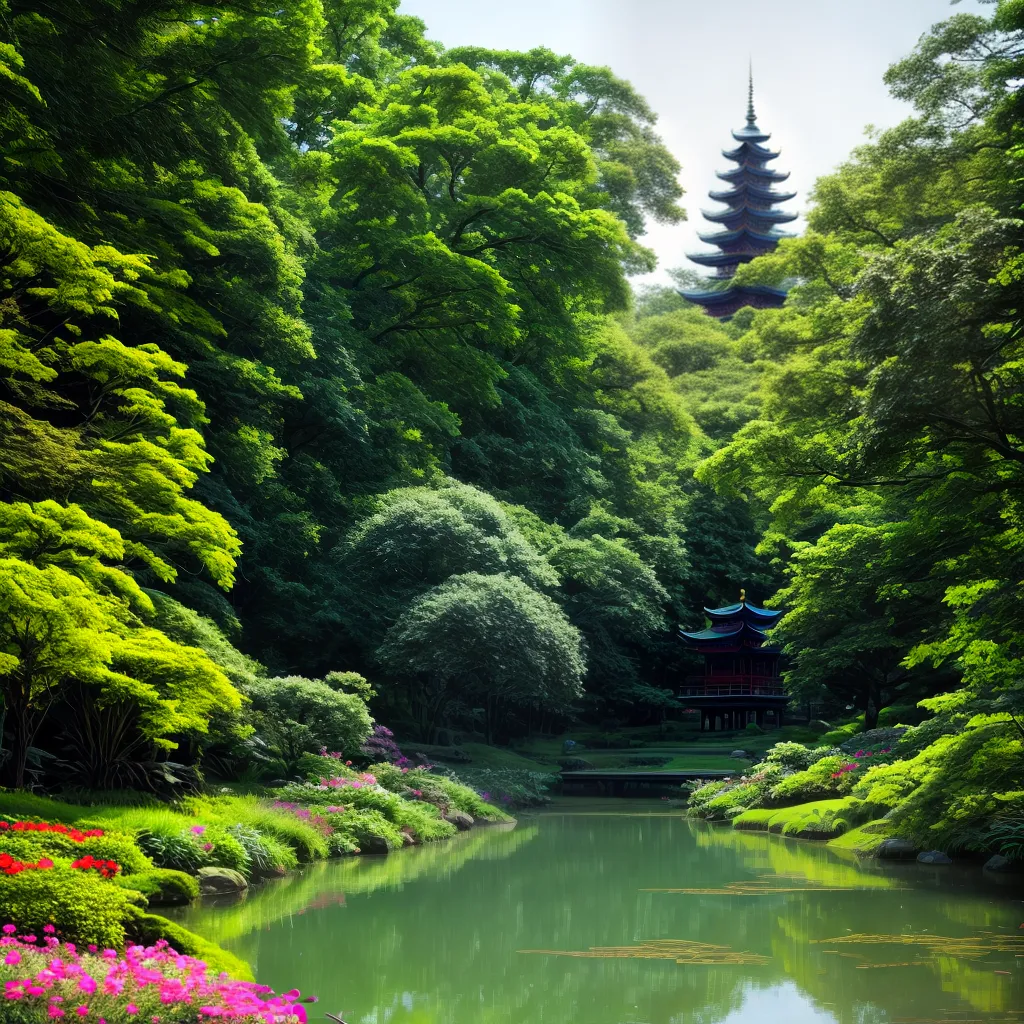 Fotos paisagem mistica pagoda oriental natureza