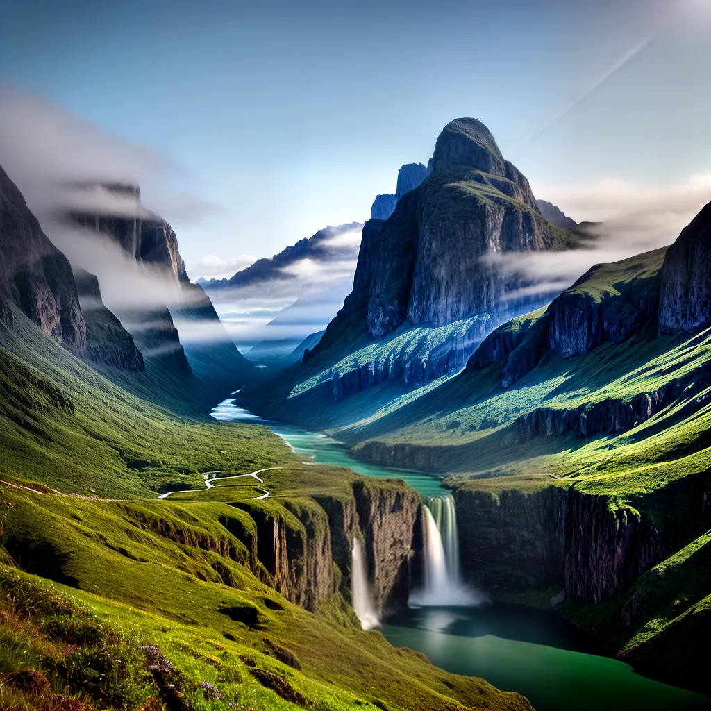 Fotos paisagem montanhas coloridas cachoeira mistica