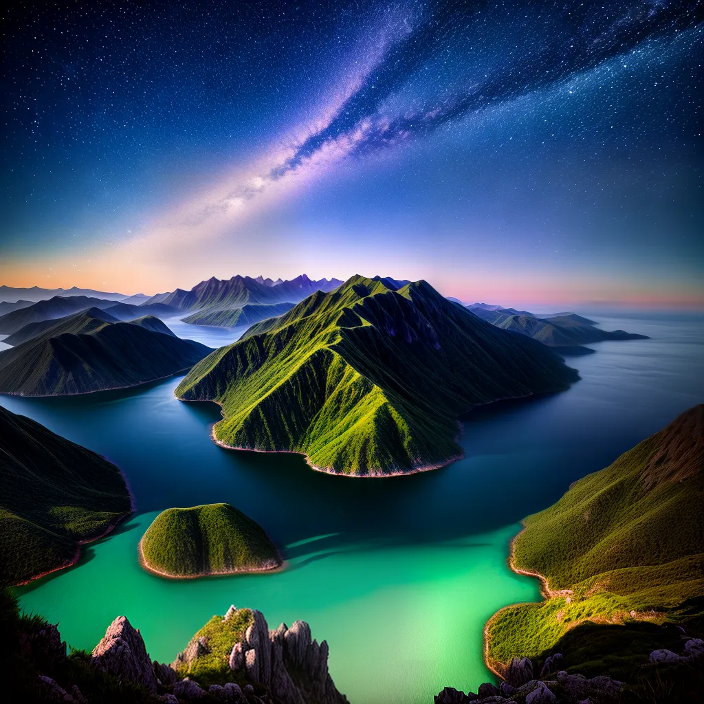 Fotos paisagem montanhas ilhas ceu estrelas