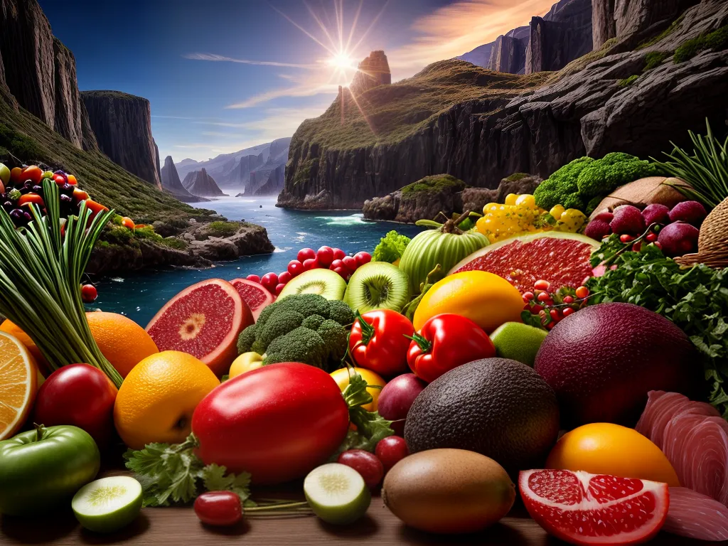 Fotos paisagem onirica alimentos flutuantes