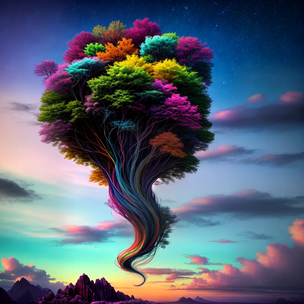 Sonhos Perfeitos: Explorando o Mundo Onírico em Detalhes 5 Fotos paisagem onirica cores galaxias criaturas