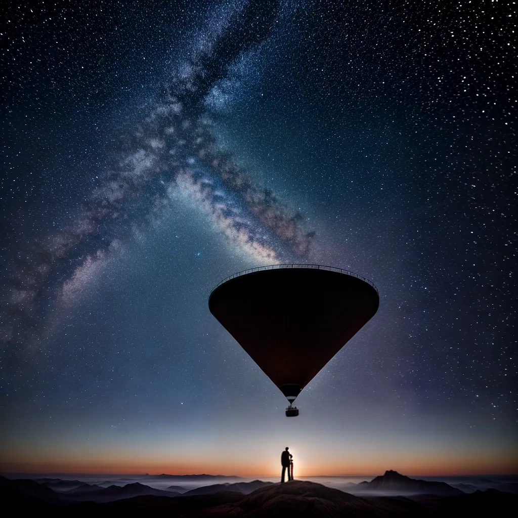 Fotos paisagem onirica estrelas flutuante simbolos