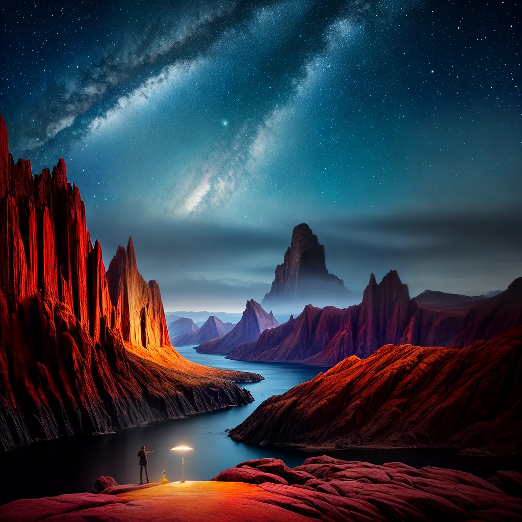 Espaço imaginário: Explore os mistérios contidos em seus sonhos! 3 Fotos paisagem onirica estrelas ilhas encantadas