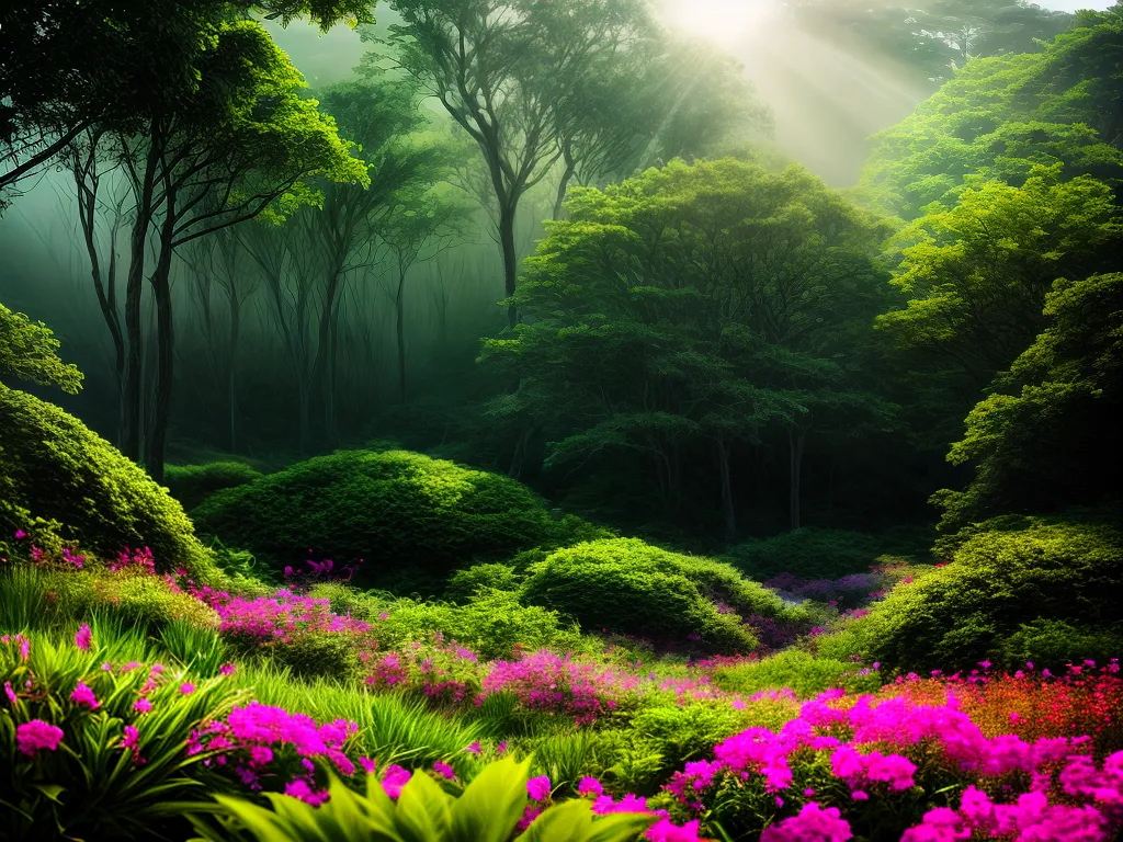 Fotos paisagem onirica folhagem verde flor arvore