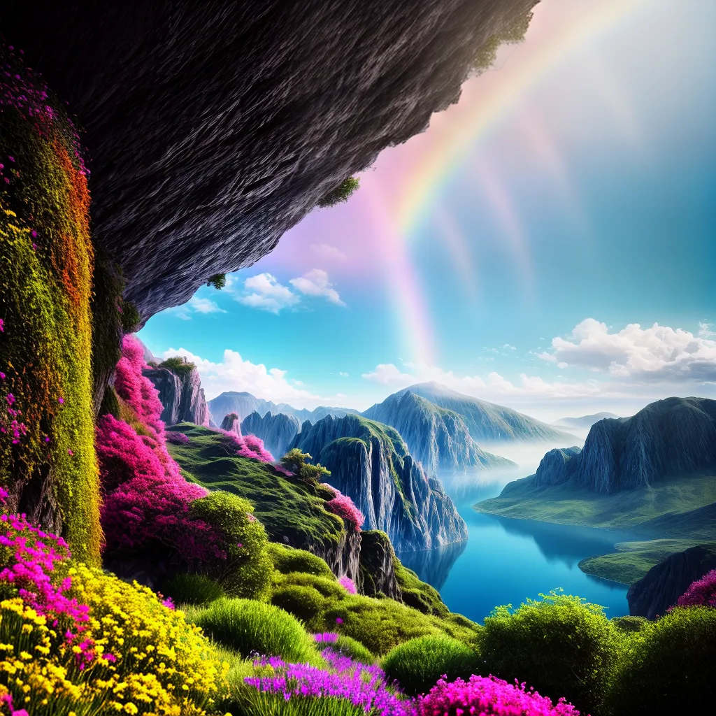 Maravilhas dos Sonhos: Descubra o Significado Oculto de Sua Imaginação 4 Fotos paisagem onirica nuvens flores arcoiris