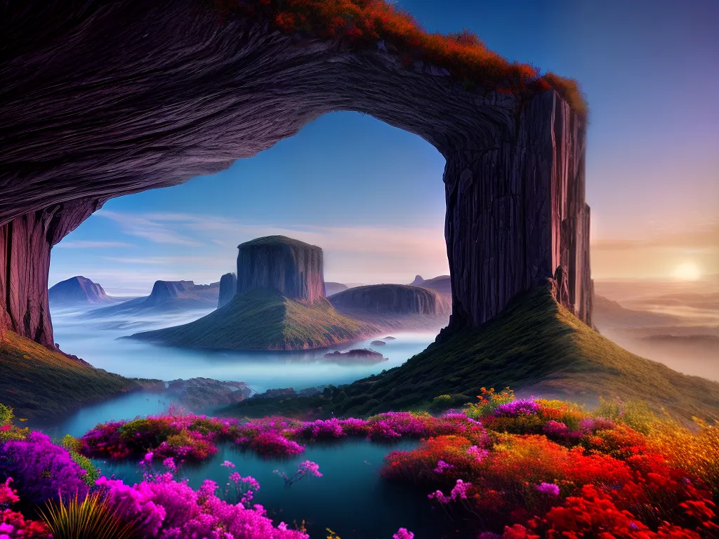 Fotos paisagem onirica simbolos coloridos 1
