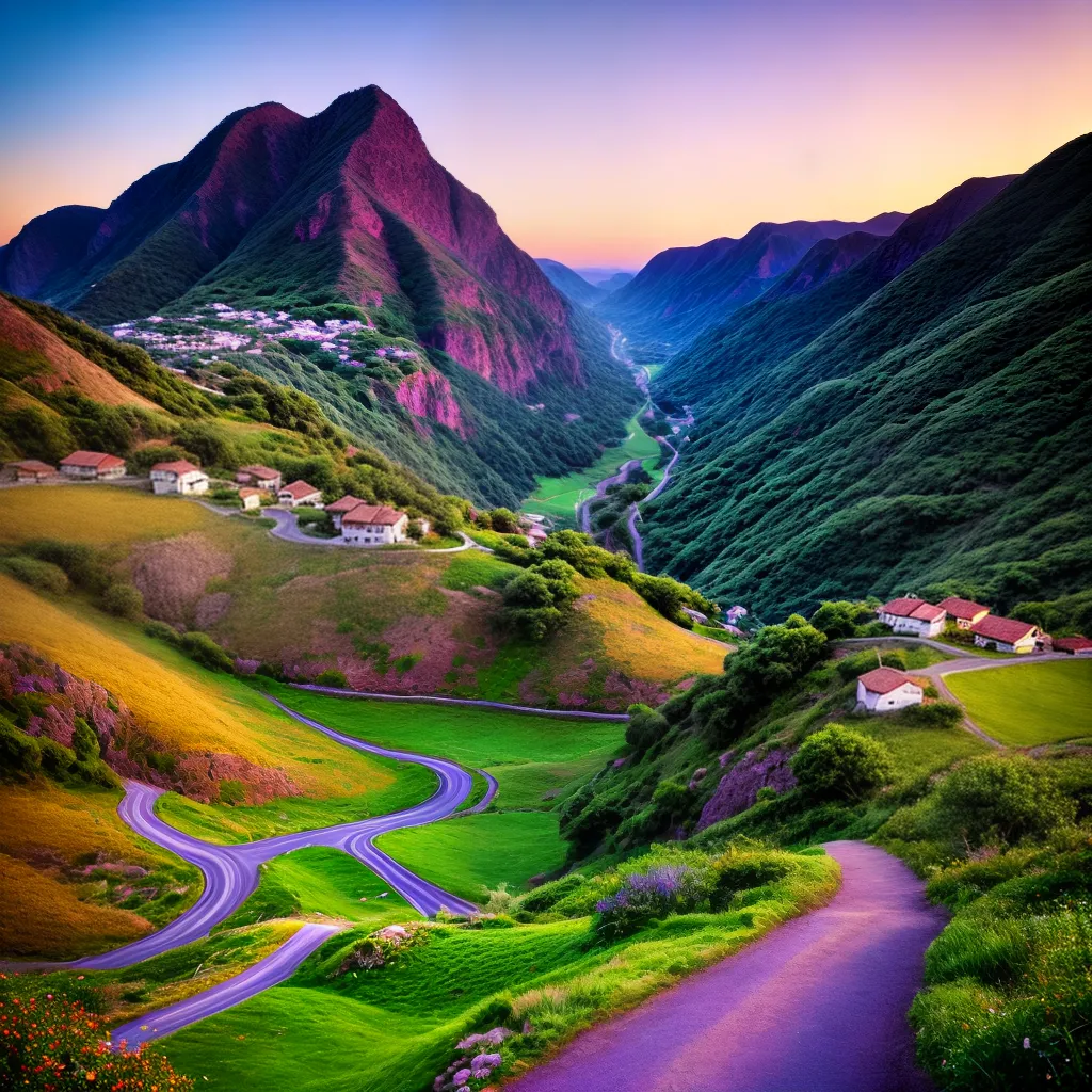 Desvendando Sonhos: Os Significados por Trás das Gestões de Vila e Topografia 4 Fotos paisagem surreal colinas vila colorida