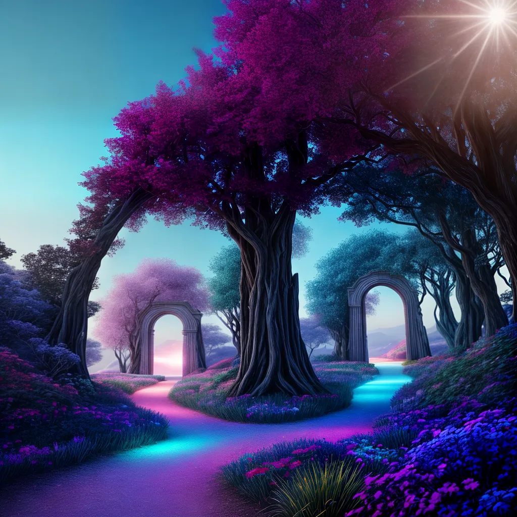 Espaço imaginário: Explore os mistérios contidos em seus sonhos! 2 Fotos paisagem surreal porta mistica