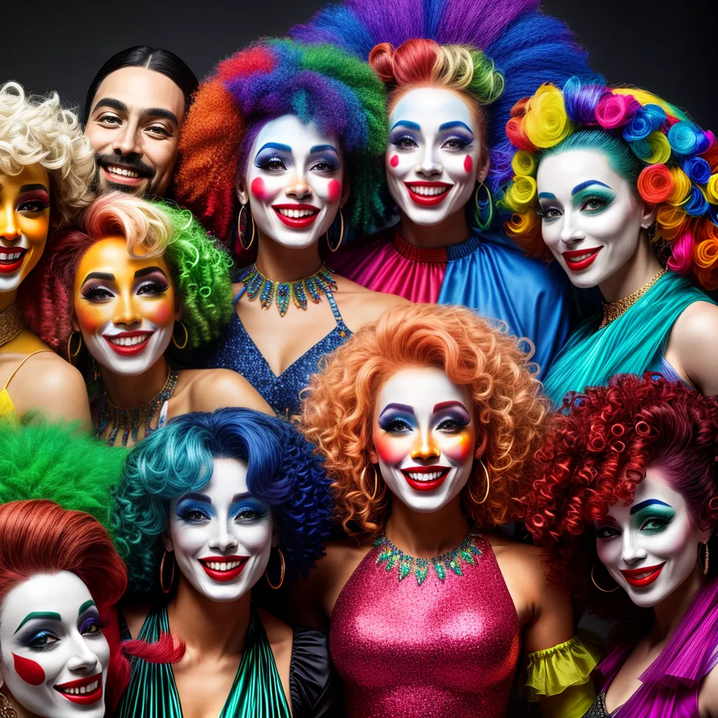 Fotos palhacos sorridentes ilustracao colorida
