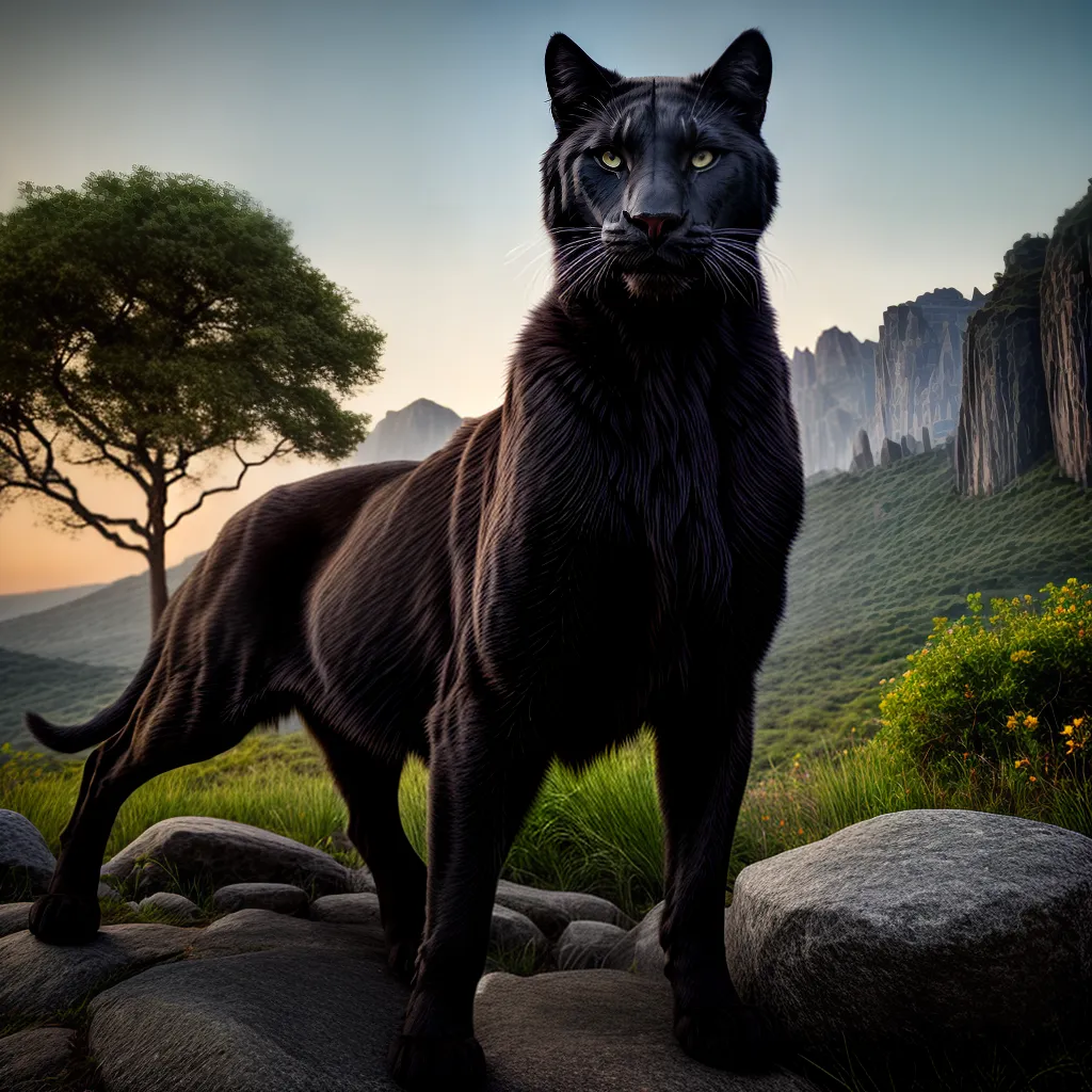 Som Felino: Descobrindo os Significados dos Sonhos 2 Fotos pantera lua mistica simbolos sonhos