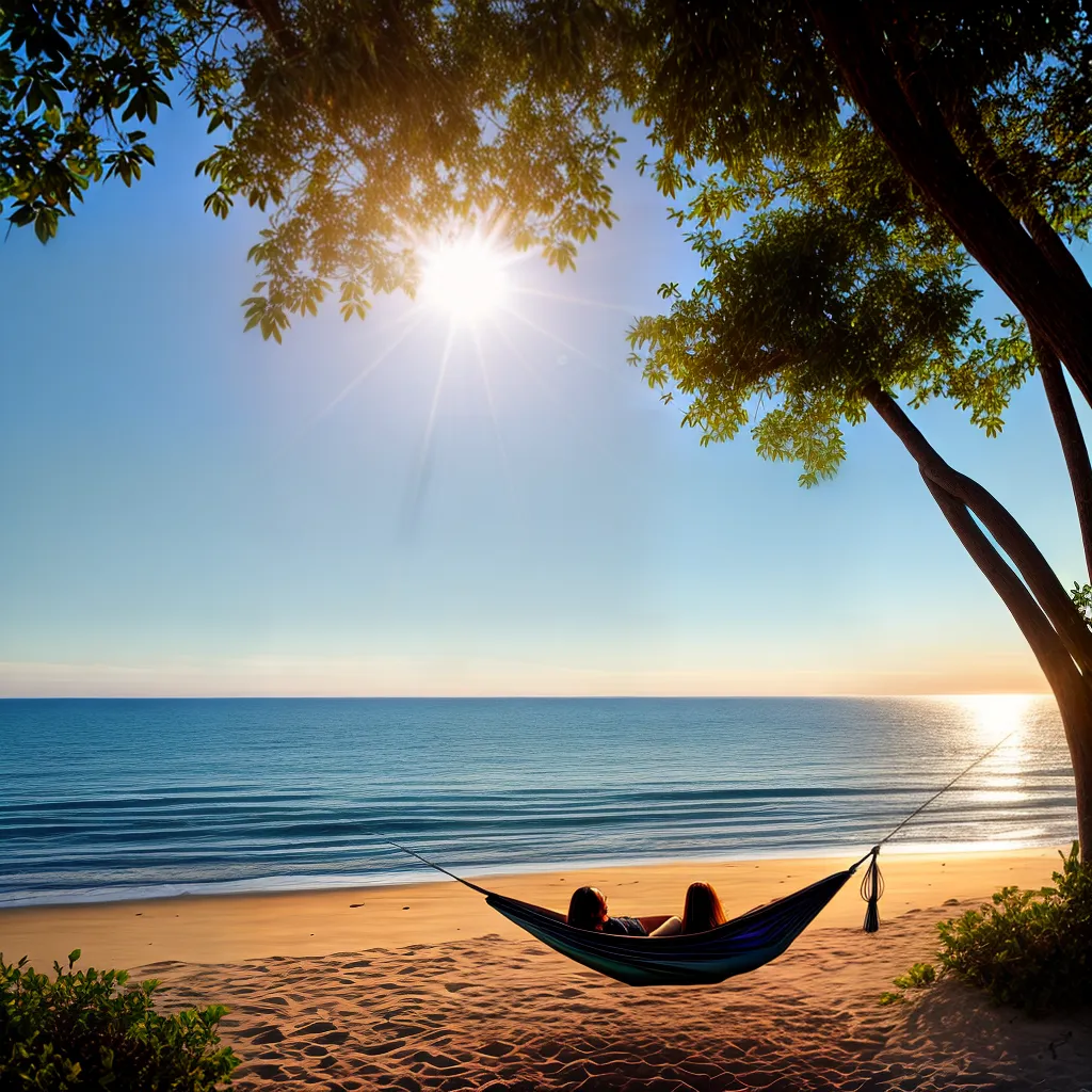 Sonhar com serenidade: Descubra a paz oculta em seus sonhos 5 Fotos paz hammock palmeiras por do sol