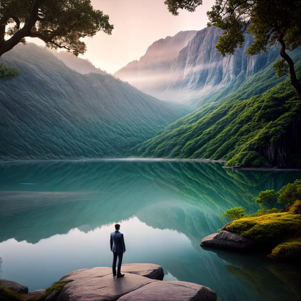 Descubra o Surpreendente Significado de Sonhar com Marca d'Água 3 Fotos paz lago por do sol ilustracao