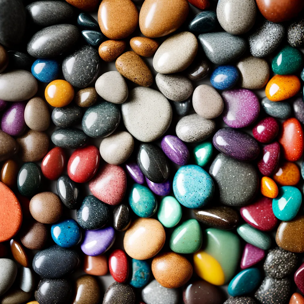 Fotos pedras coloridas simbolismo sonhos