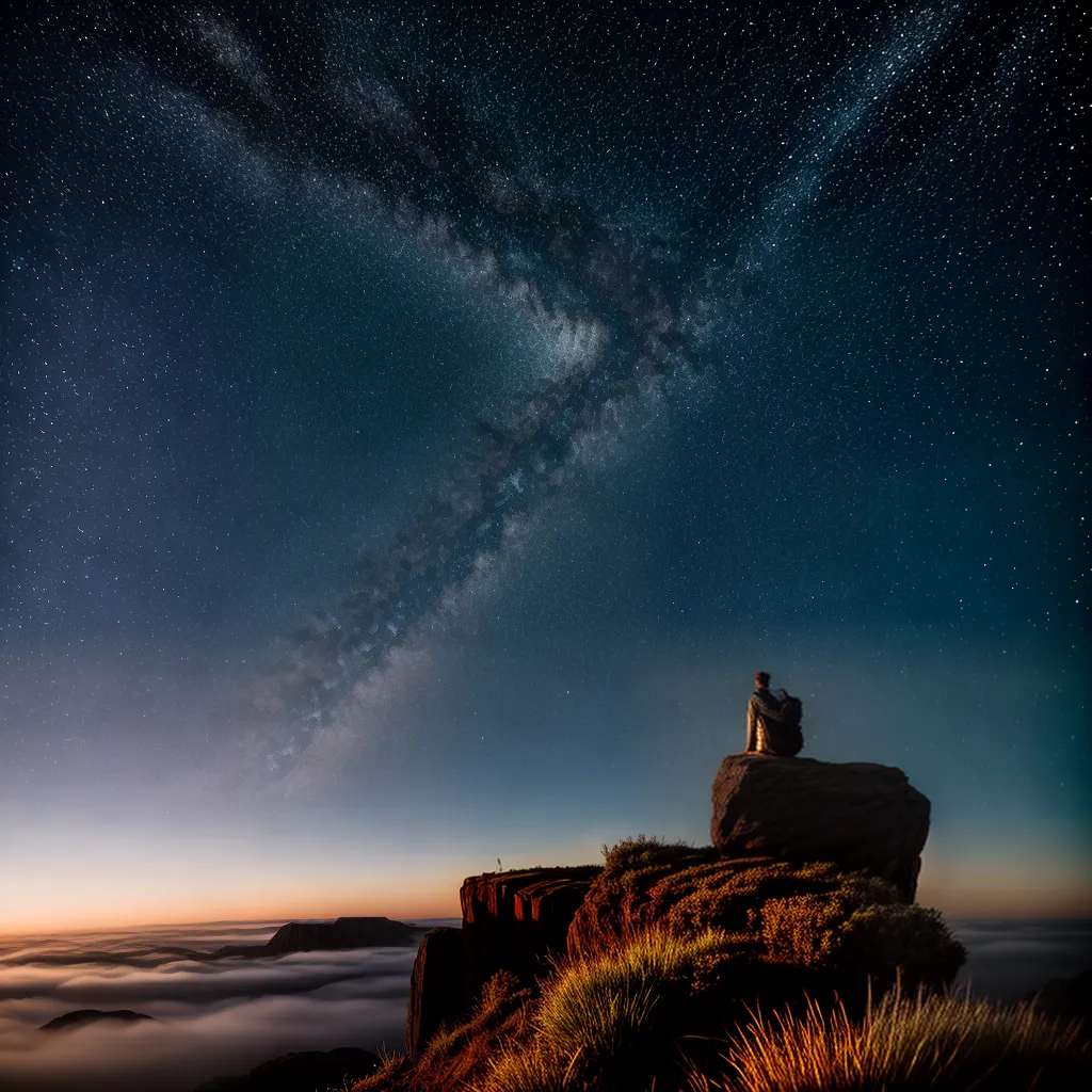 Fotos pensamento estrelas reflexao paisagem