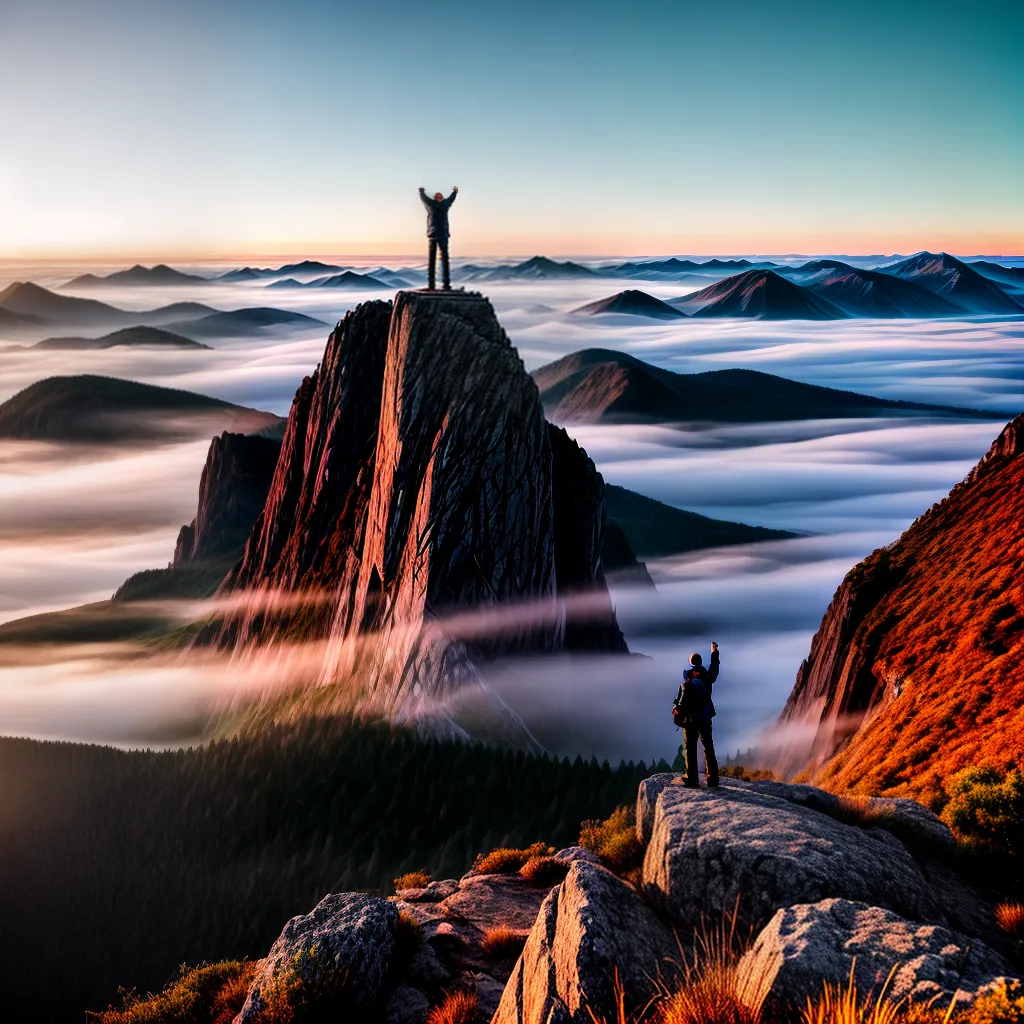 A Importância do Reconhecimento dos Sonhos na Realização Pessoal 3 Fotos pessoa cima montanha amanhecer 1
