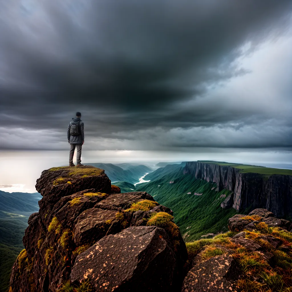 Sonhou com Avaria? Descubra seu Verdadeiro Significado 2 Fotos pessoa cliff incerteza olhar distancia