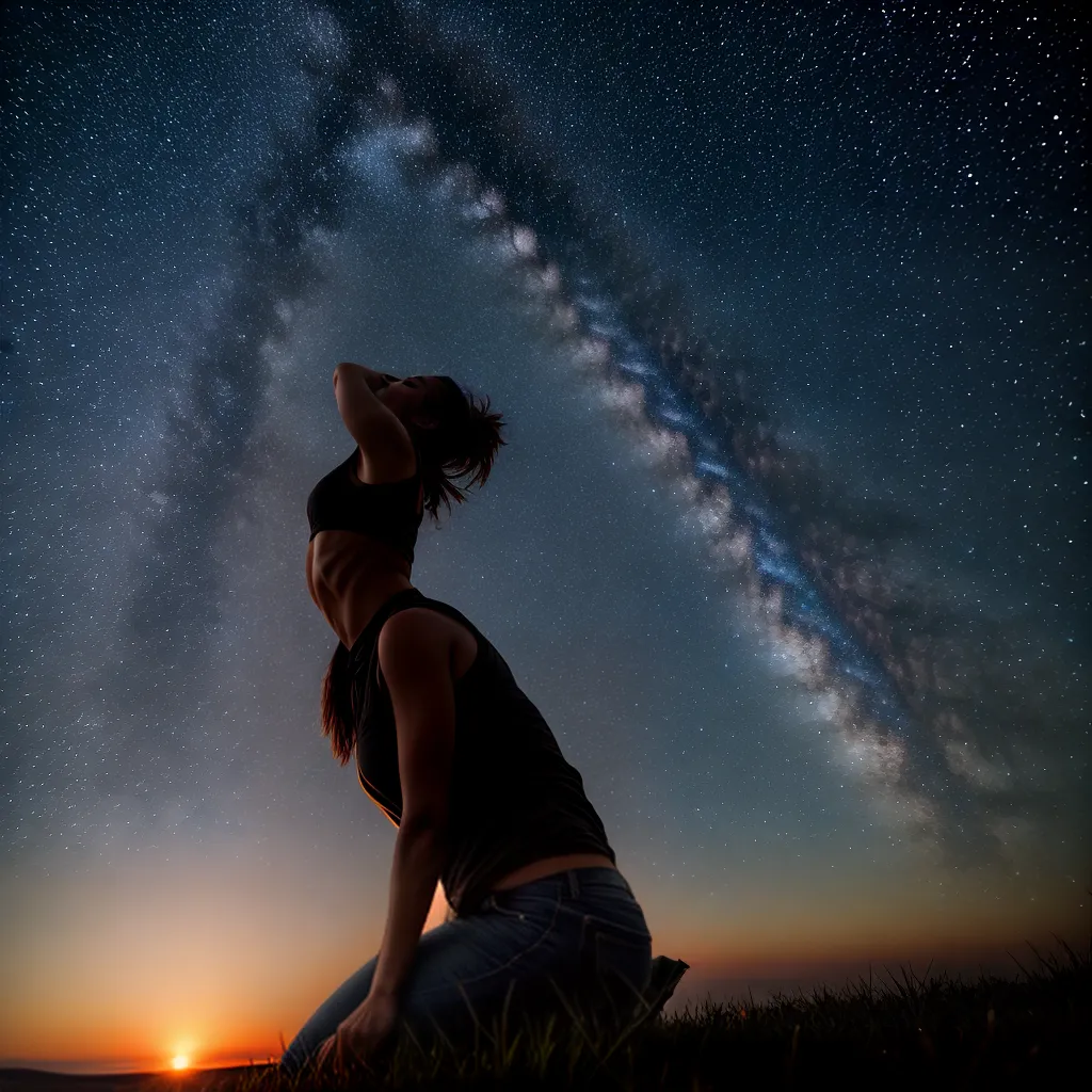 Sonhar com o Universo: Descubra o poder dos sonhos célestes 6 Fotos pessoa deitada campo ceu estrelas