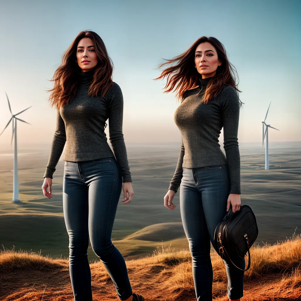Sonhar com Vento Sustentável: Conheça o Significado dos Seus Sonhos 2 Fotos pessoa inspirada turbinas energia eolica