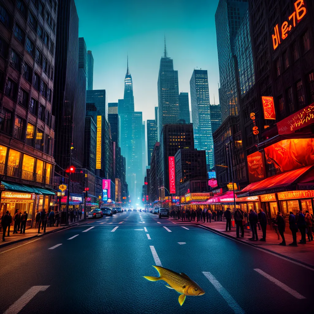 Fotos pintura cidade noturna surrealismo peixe tabu