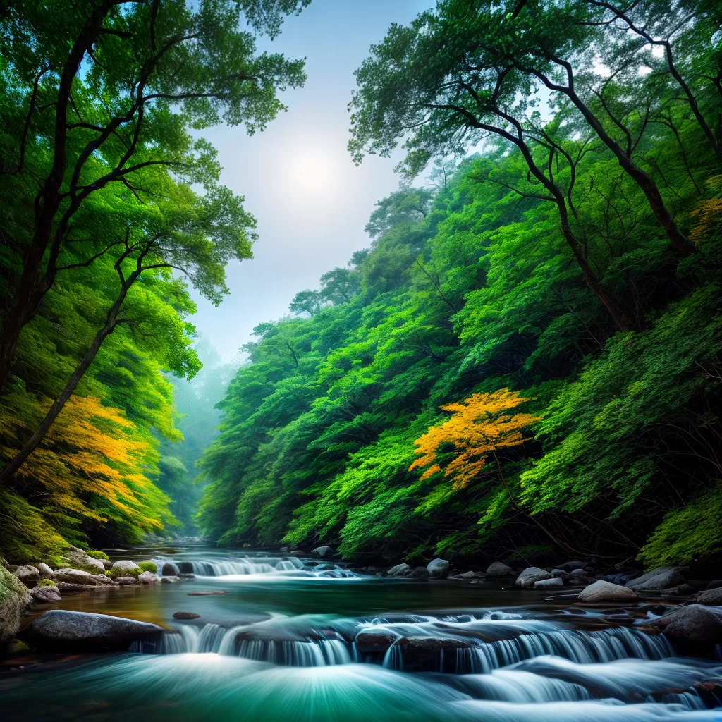 Fotos pintura floresta mistica crepusculo 1
