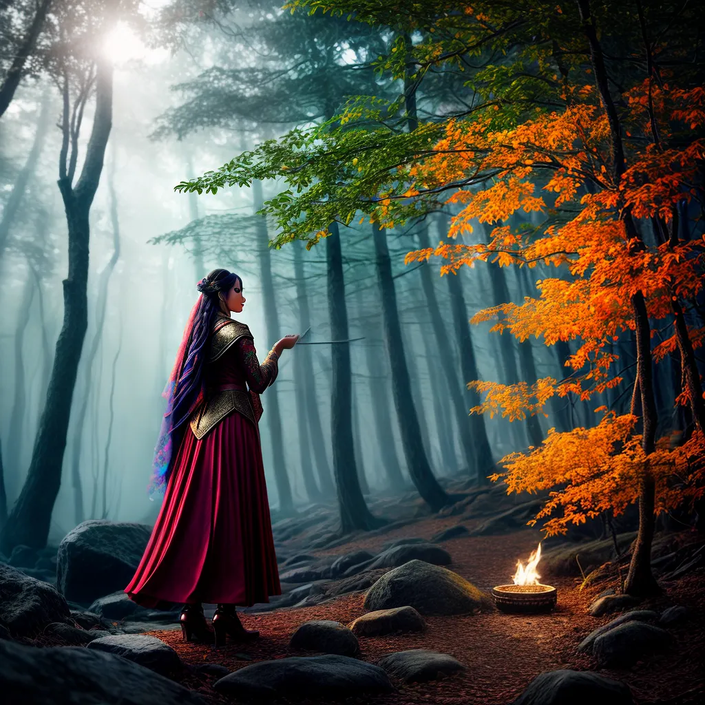 Título 4: O Simbolismo dos Sonhos de Incêndio e Magia Desvendado 5 Fotos pintura fogo floresta magica