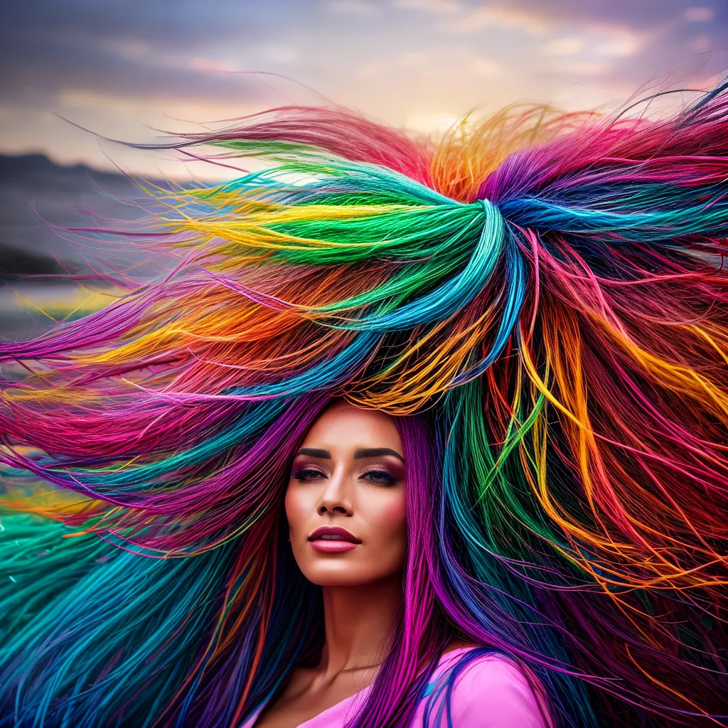 Fotos pintura mulher sonhos coloridos criatividade