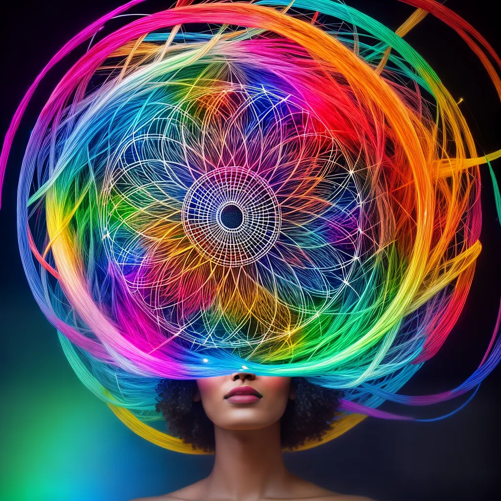 Fotos pintura mulher sonhos coloridos