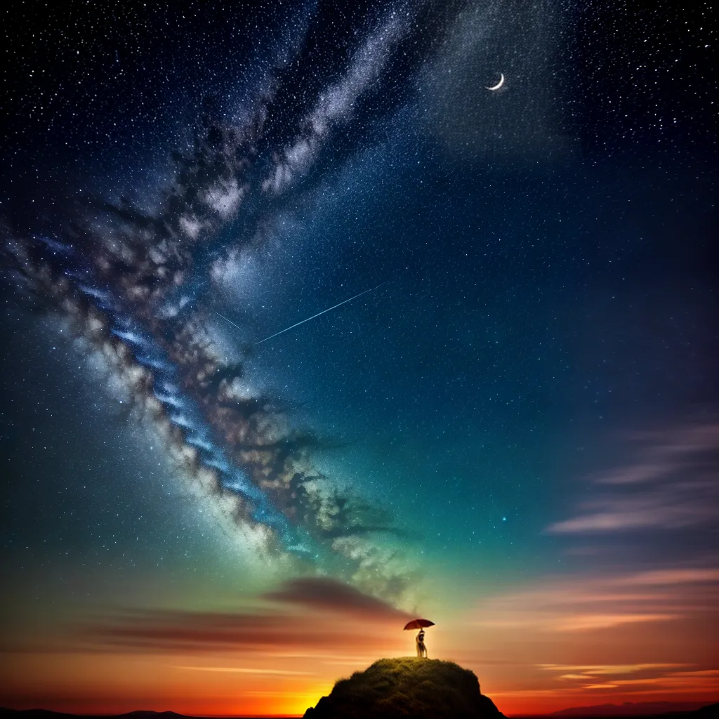 Fotos pintura onirica ceu estrelas dormindo