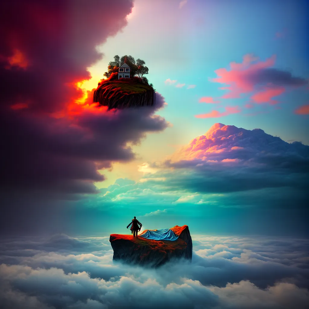 Fotos pintura sonhador nuvem surrealismo
