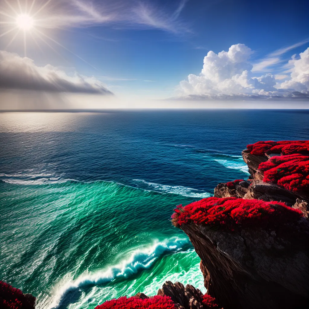 Fotos pintura sonhos coloridos oceano surreal