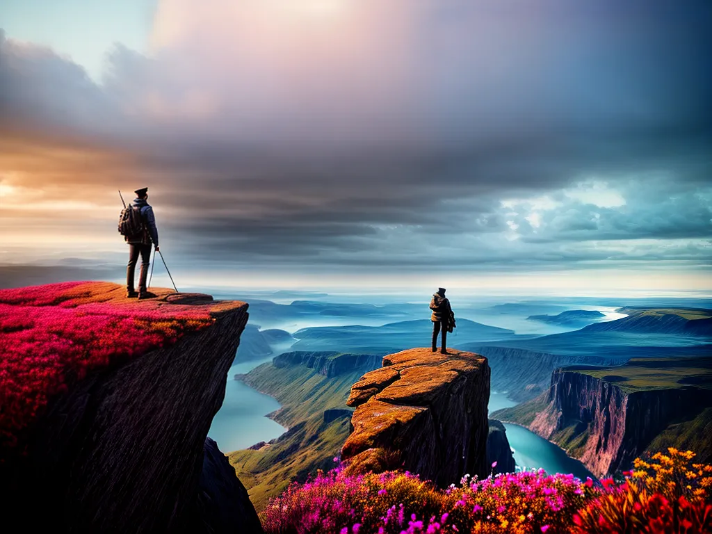 Fotos pintura surreal cliff sonhos aventuras